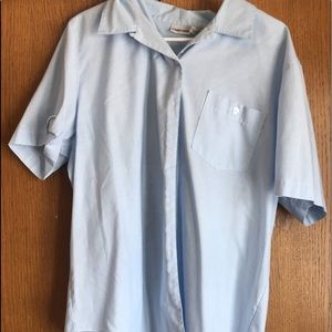 collard light blue shirt